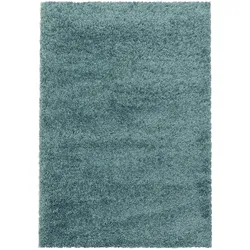 Teppich Schlafzimmer Hochflor Unifarben Samtweich Waschbar Strapazierfähig Wohnzimmer Türkis 200x290 cm – SPREE von Kadima Design