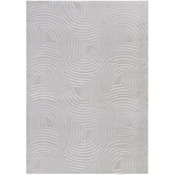 TEPPICH Kurzflor ILLER in Silber, mit 3D-Design, Florhöhe 12 mm, 120 x 170 cm