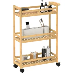 HOMCOM - Rollwagen - 55L x 20B x 75H cm - natur