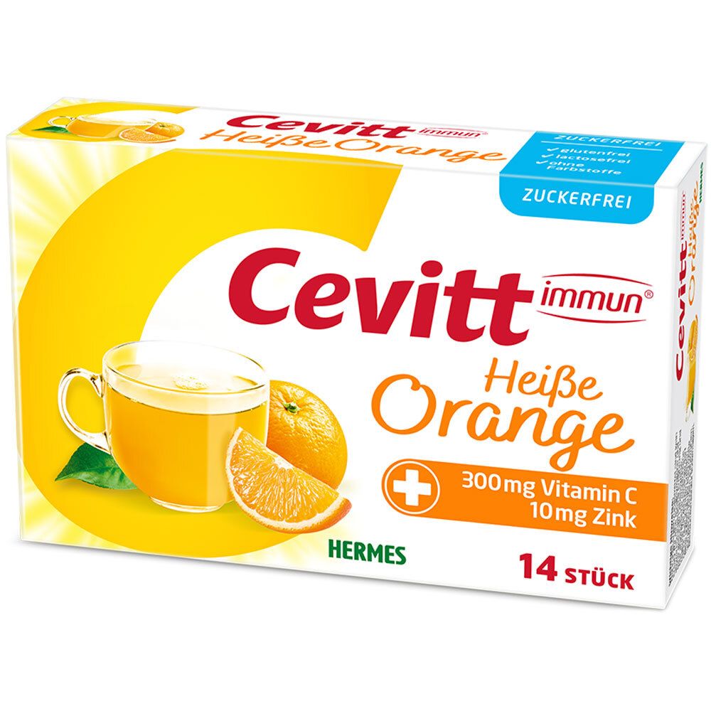 Cevitt immun heiße Orange zuckerfrei Granulat 14 St
