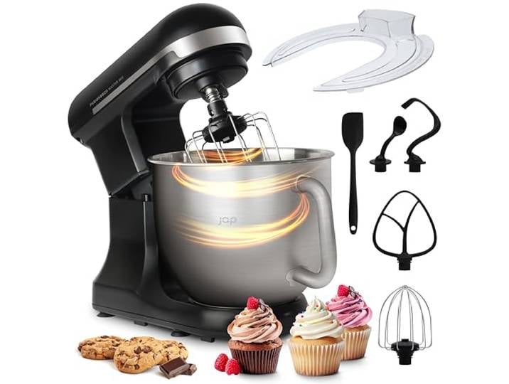 JAP Küchenmaschine MasterMix - Knetmaschine - 3in1 Food Processor - Rührgerät - Teigmaschine - mit einem Schneebesen - Schwarz