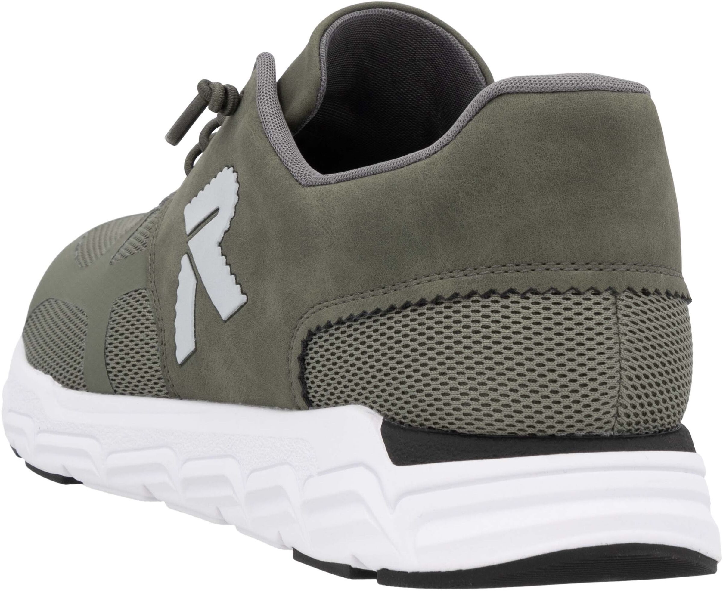 Slip-On Sneaker RIEKER "Preston", Herren, Gr. 40, Textil, grün (oliv), Nubuklederimitat, Textil, Schuhe Slip-On Sneaker, Running-Sneaker aus der neuen Christoph Kramer Kollektion oliv 40, Textil