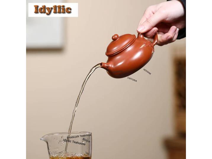 Théière authentique en argile violette de Yixing de 220 ml, pot Rongtian fait main en argile brute Zhu, bouilloire en Zisha chinoise, fournitures de vaisselle pour service à thé