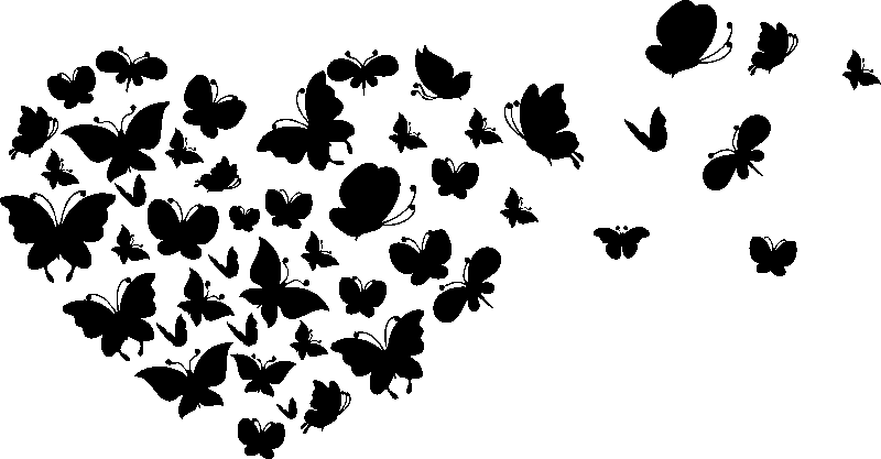 Ambiance-sticker Sticker papillons du coeur