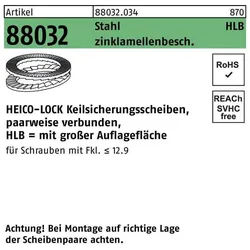 Heico, Muttern + Unterlegscheiben, Keilsicherungsscheibe R 88032 HLB- 6 Stahl zinklamellenbesch. breit