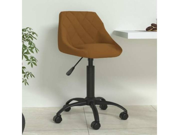 Esszimmerstuhl, verstellbar, Velours, Braun, mit Stahlrahmen Komfortabler gepolsterter Sitz, 360° drehbare Rollen, Gashebefunktion, 110 kg Kapazität, vielseitig einsetzbar