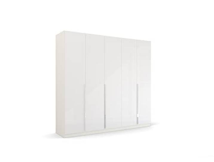 Rauch Möbel Quadra-Spin Glamour, Schrank, Hochglanz Weiß, Breite 226 cm Kleiderschrank, 5-türig, für Schlafzimmer, Jugendzimmer, Studentenwohnung, Garderobe, Flur