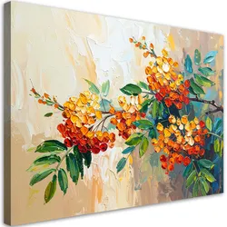 LEINWANDBILD Eberesche Pflanzen auf beigem Hintergrund 100x70cm