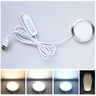 Friendly Fresh Finds LED Cabinet Light Dimmable USB Round Wardrobe Lamp For Home Decor 2 Pieces