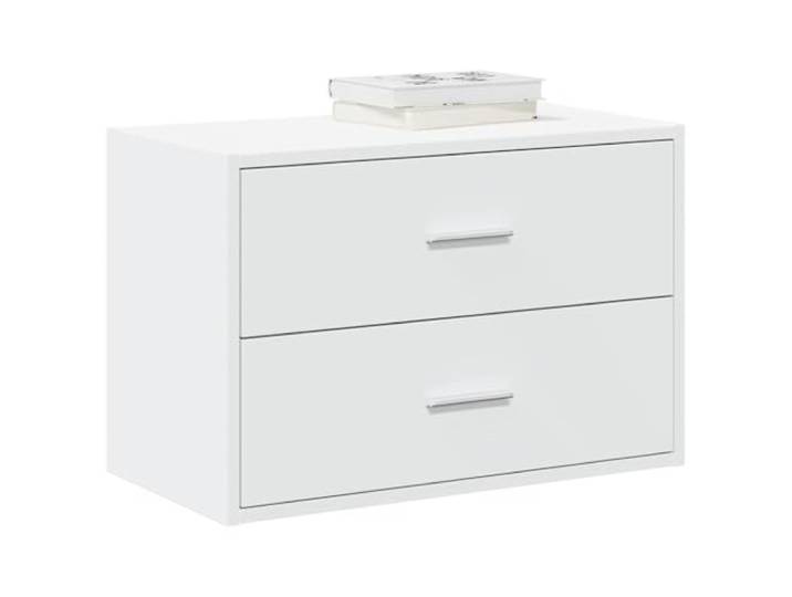 HKQWPBF Schrank mit 2 Schubladen Weiß 60x31x40 cm Holzwerkstoff Stapelbar, feuchtigkeitsbeständig, pflegeleichte Oberfläche, vielseitig einsetzbar