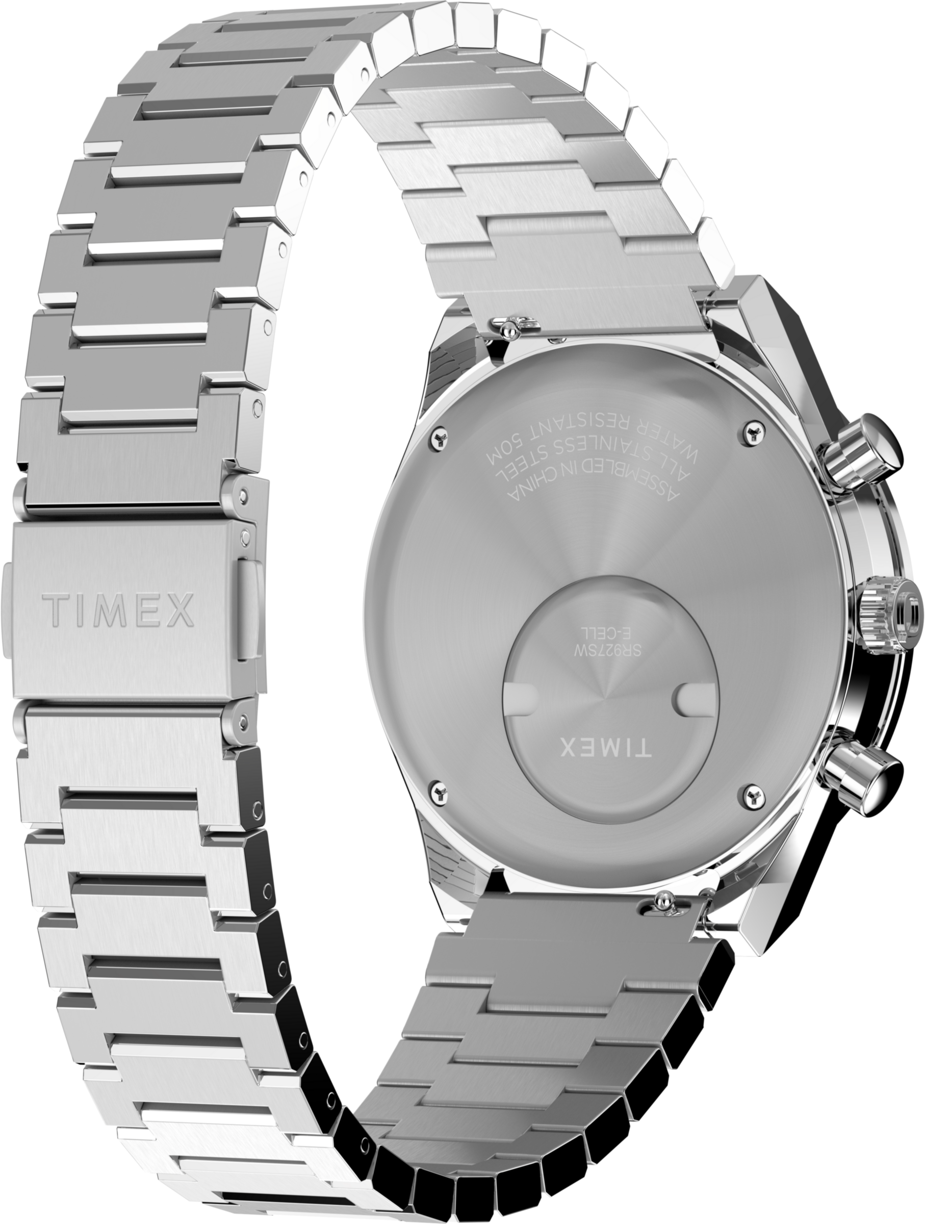 Chronograph TIMEX "DIVER INSPIRED", silber (silberfarben, weiß), Armbanduhren, Damen, silberfarben, Chronograph, Quarzuhr, Armbanduhr, Damenuhr, Edelstahlarmband,Stoppfunktion,Datum