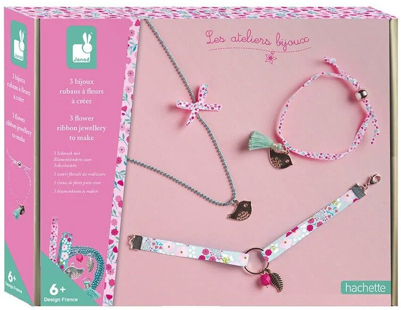 Kit Créatif 3 Bijoux Rubans à Fleurs à Créer - Janod