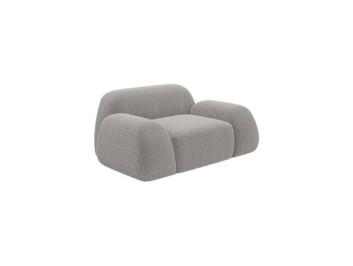 Design Loungesessel „Lumera“, Cordsamt Cordsamt Hellgrau BLOOMINGLOFT Collection