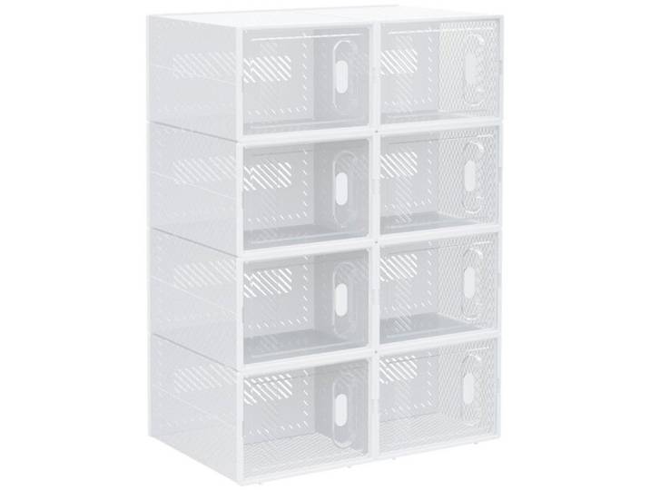 Meuble à chaussures 8 compartiments transparent plastique 25x35x19cm - Étagère rectangulaire rangement