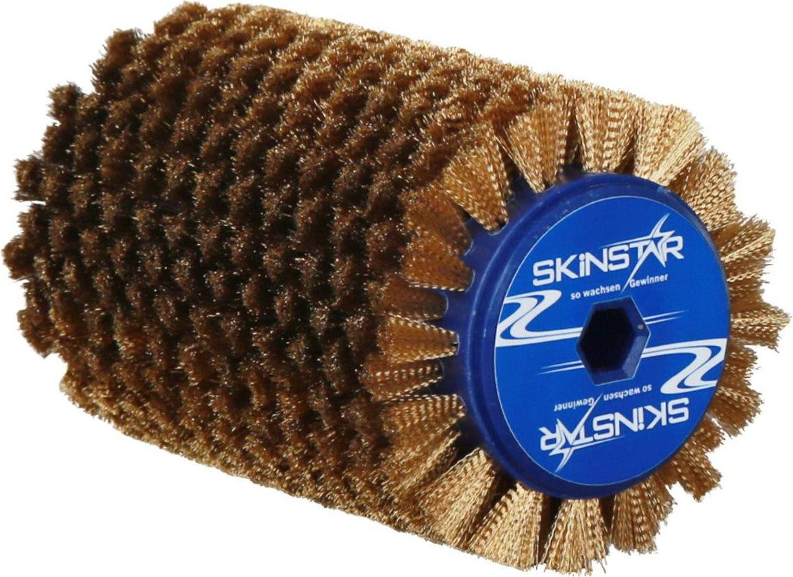 SkinStar Speed Brush roterende borstel voor skischoenen, koper en brons, 100mm