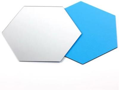 Fusion Finds Acrylic Mirror Wall Stickers Hexagon DIY Wall Decor Removable Mirror Decals For Living Room sliver s