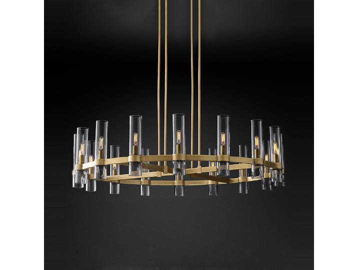 Art déco E14 LED moderne cuivre verre noir or rond Lustre luminaires Lustre Suspension Luminaire Lampen pour Foyer