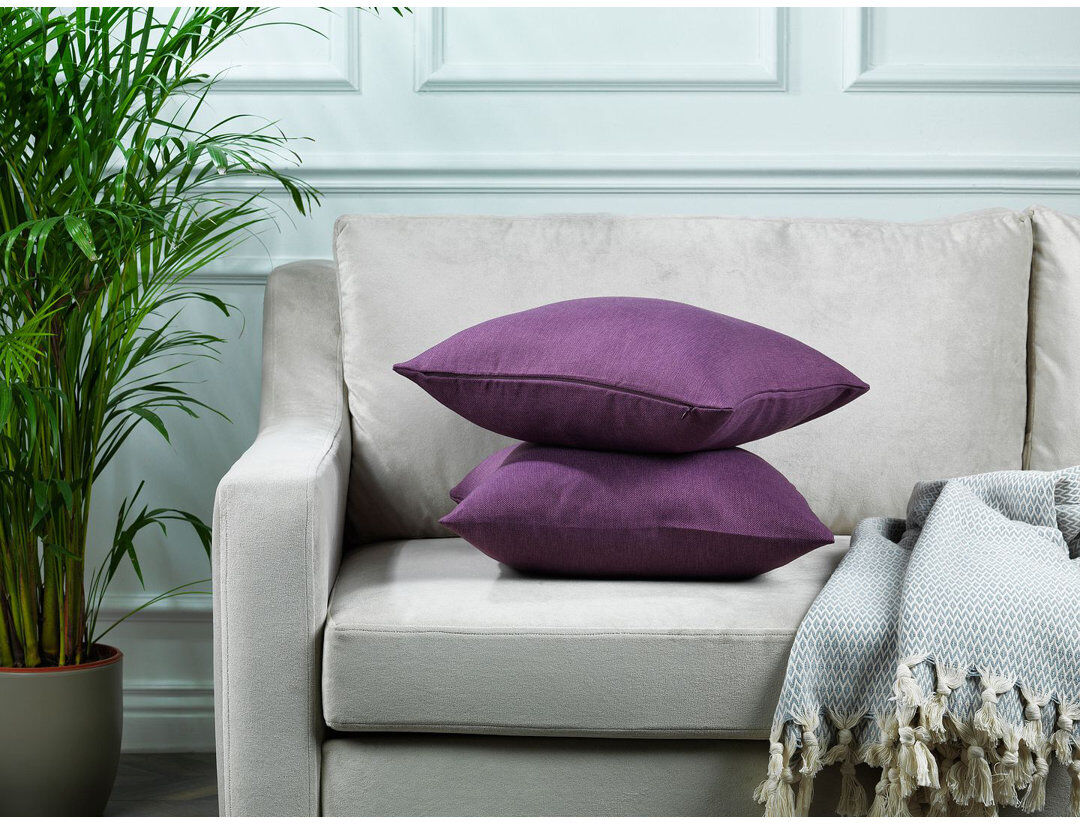 Lilijan Home & Curtain Indoor / Outdoor Rectangular Lumbar Pillow Cover - 1 Pc Purple 50 x 50cm