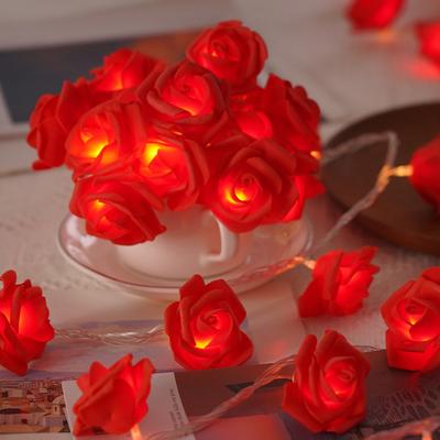 Trendy Discount Goods LED Rose String Lights Battery Operated Flower Garland Fairy Lights For Wedding Valentine Party And Christmas Decor red
