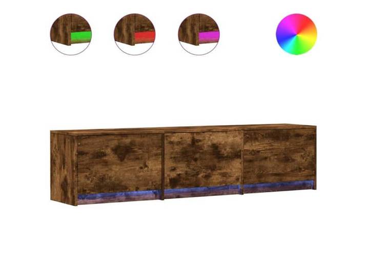 Black Month Armoire TV LED Chêne Fumé en Bois d'ingénierie Meuble TV suspendu Design rectangulaire zay15y