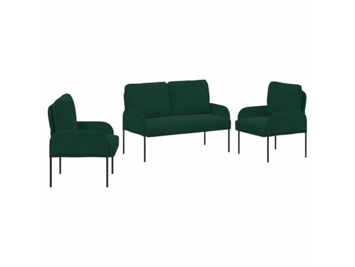 KUTYWEXFM Sofagarnitur 3-teilig Dunkelgrün Modernes Couch Set Sperrholz Stilvolles 3-teiliges Sitzmöbel-Set mit grünem Polyesterbezug und stabilen Metallbeinen für dein gemütliches Wohnzimmer.