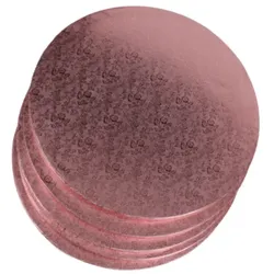 5x Cakeboard 25cm 12mm rose gold roses