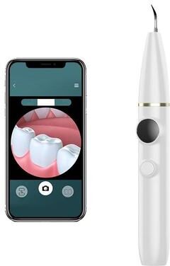 Inspired Deals Ultrasonic Dental Scaler With Camera, Electric Tartar Remover For Safe Teeth Cleaning white