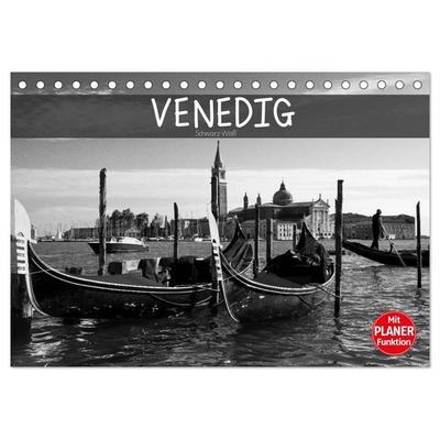 Venedig schwarz-weiß (Tischkalender 2027 DIN A5 quer), CALVENDO Monatskalender