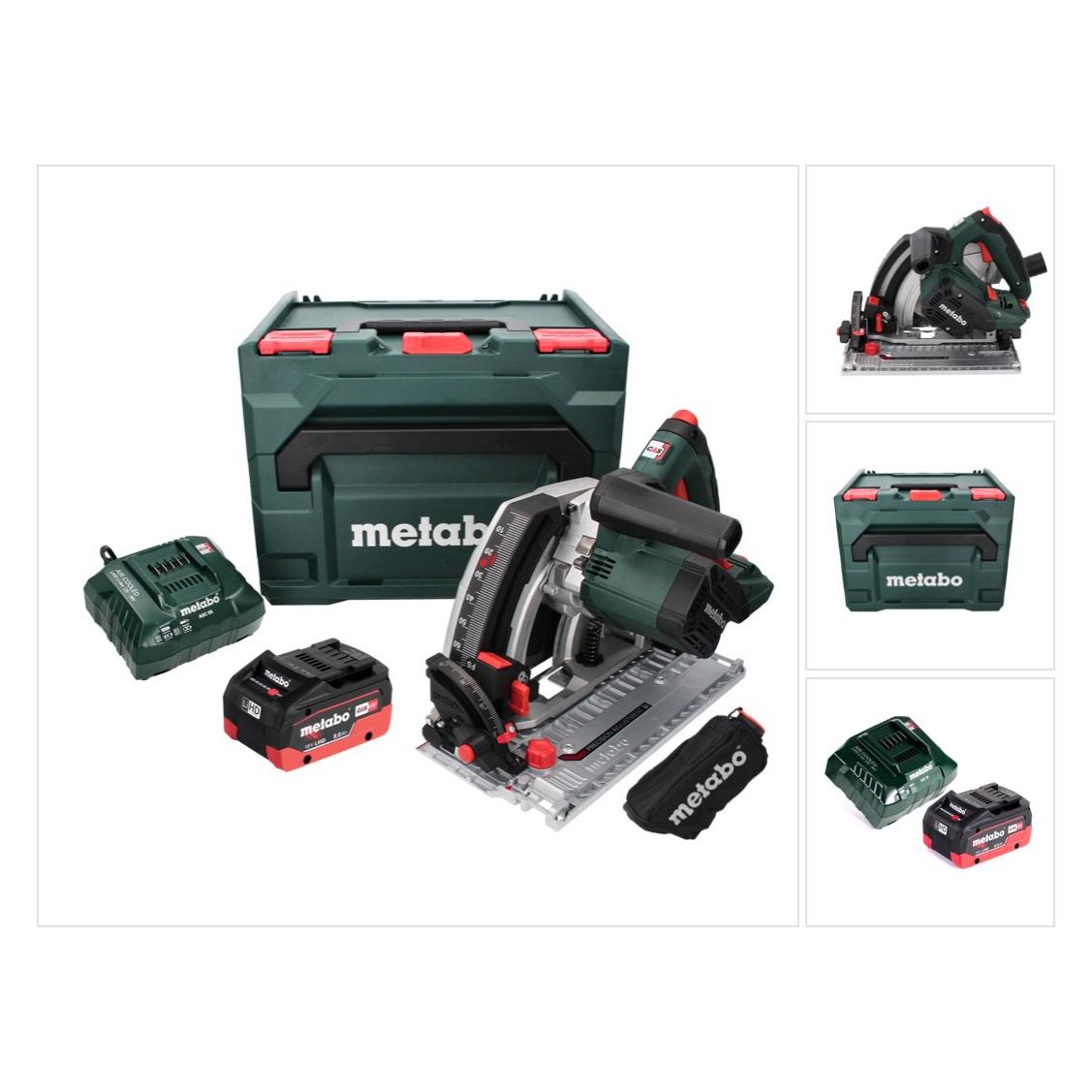 Metabo KT 18 LTX 66 BL Akku Tauchkreissäge 18 V 165 mm + 1x Akku 8,0 Ah + Ladegerät + metaBOX (601866840)