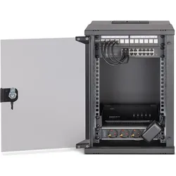 Digitus 10" Netzwerk-Set, 9HE Wandgehäuse und Zubehör, sw SOHO PRO Version (9 HE, 10 Zoll Rack), Serverschrank, Schwarz