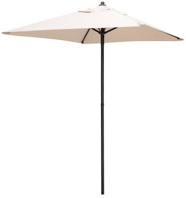 Costway 5 Feet Patio Square Market Table Umbrella Shelter with 4 Sturdy Ribs-Beige