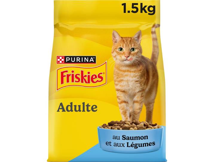 Friskies 5 Promesses Aliment sec pour chat adulte d'intérieur au saumon - 1,5 kg