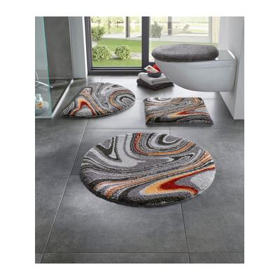 Badematte GRUND Gr. 1, grau, WC-Vorleger quadratischmit Ausschnitt (50cm x 50cm), Badematten, Badematte