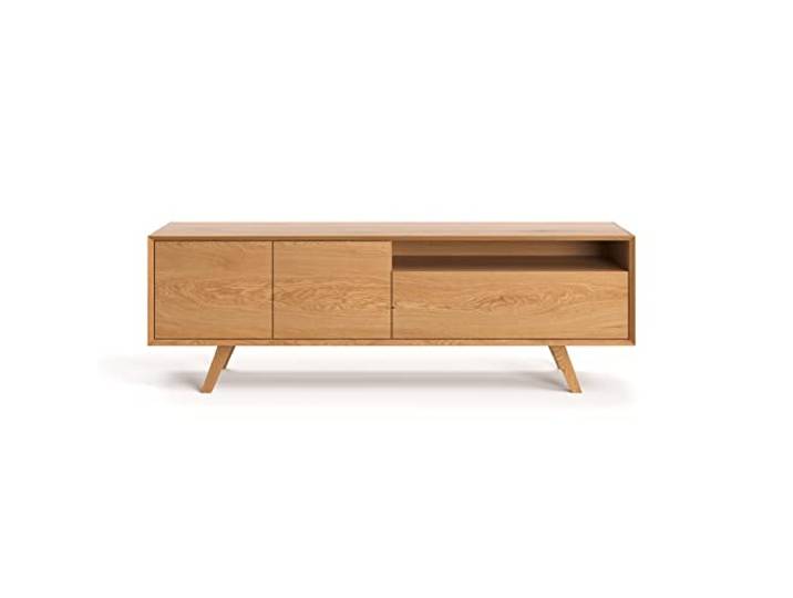 Danzz Quatro-Schrank aus Massivholz, TV-Schrank aus echtem Eichenholz, Regal mit hochwertigen Holzbeinen, Premium-Möbel, handgefertigte Holzmöbel, 200 cm