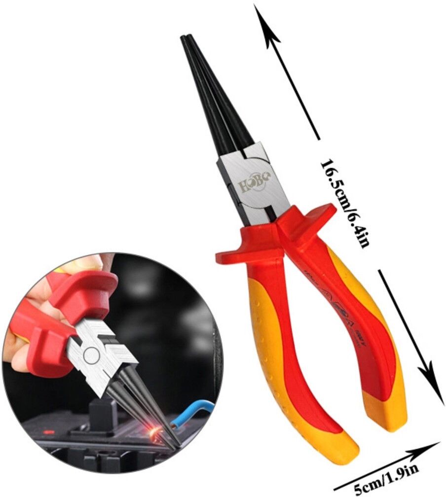 INF Pinces d'électricien multifonctions 6 inch bec effilé   Acier chrome vanadium, poignées isolées, dénudage et coupe