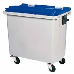 KOROK Müllcontainer Rossignol 660 L Kunststoff blau/grau ohne Schiene, mit 4 Rädern