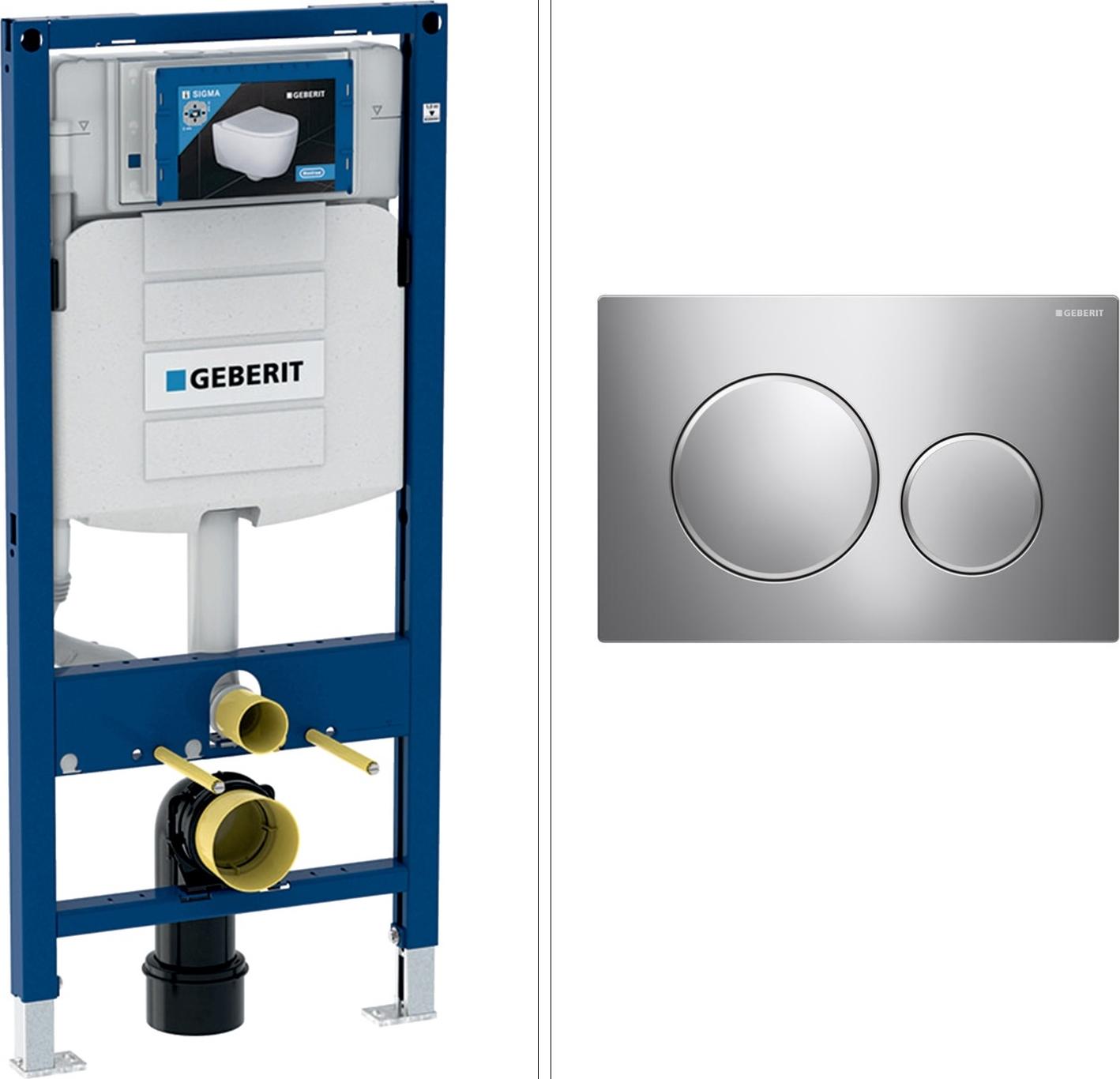 GEBERIT DUOFIX SIGMA WC Vorwandelement mit GEBERIT SIGMA20 Betätigungsplatte, chrom