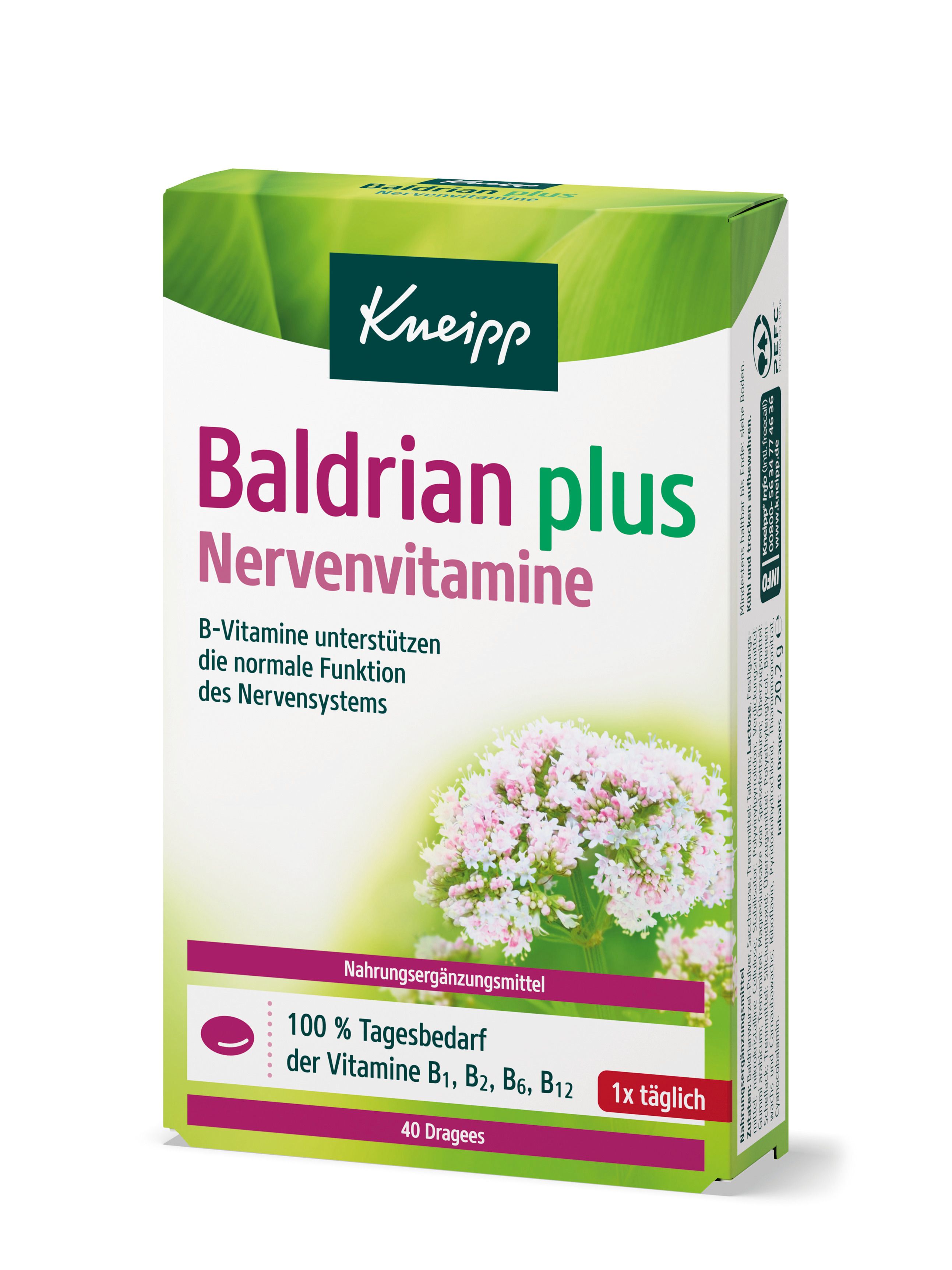 Kneipp Baldrian plus Nervenvitamine Dragees 40 St