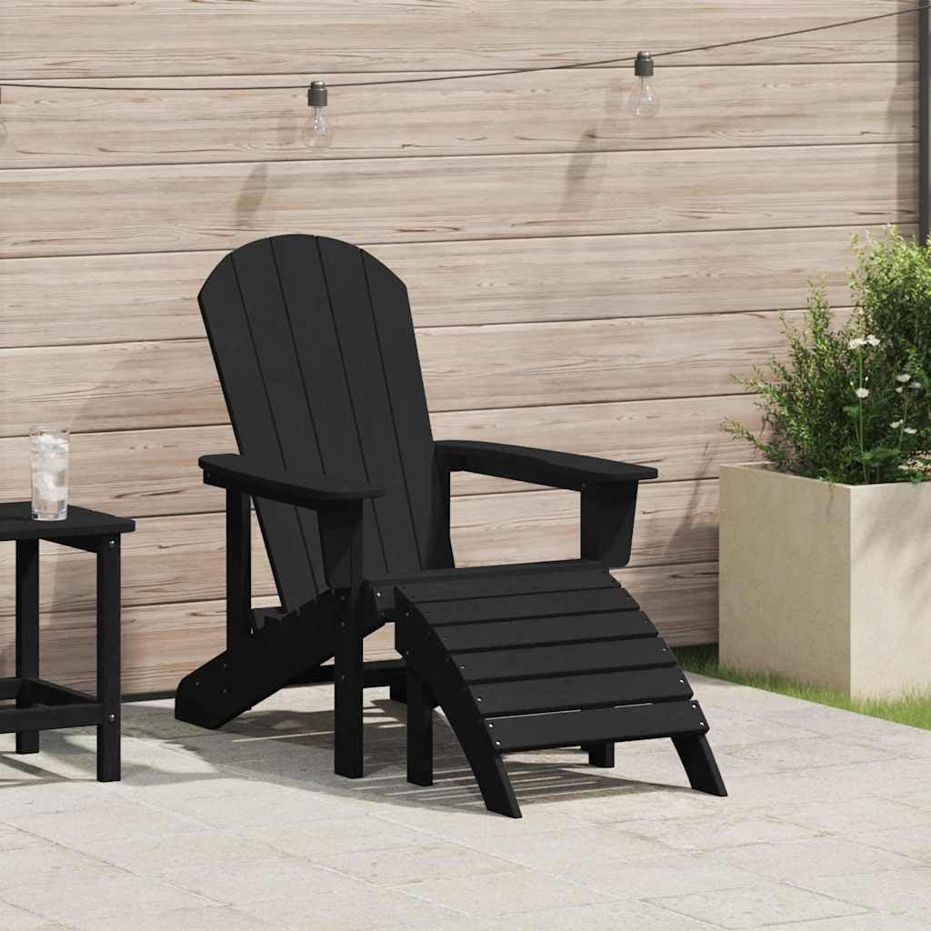 Adirondack-Stuhl aus langlebigem Kunststoff für den Außenbereich, mit flachen Armlehnen und geneigter Rückenlehne, wetterfest, für Garten, Terrasse oder Hof, einfach zu montieren und niedrige