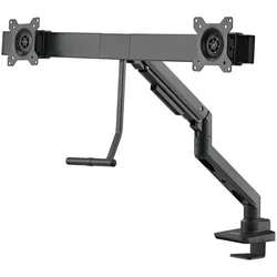 Goobay Doppel-Monitorhalterung Office, schwarz (Tisch, 32", 18 kg), Monitor Halterung, Schwarz