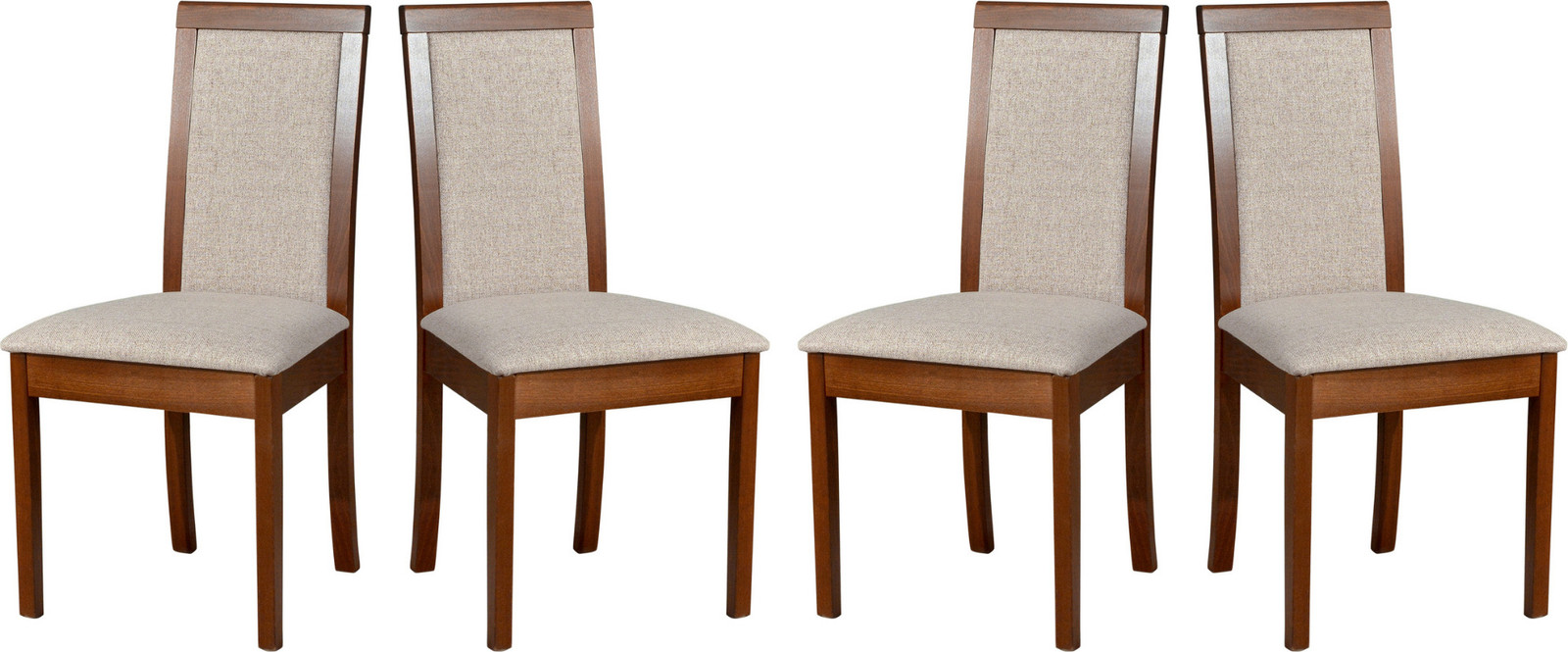 LeafDesign Eetkamerstoel Roma Set van 4 Notenbruin