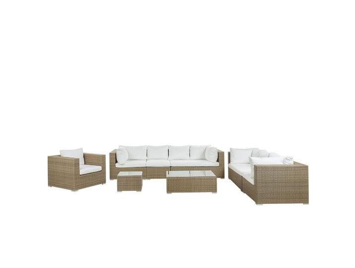 8-SITZER LOUNGE SET Rattan Hellbraun Maestro