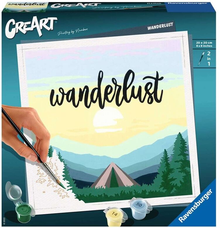 CreArt Peinture au numéro format carré 20x20 cm Wanderlust - Ravensburger