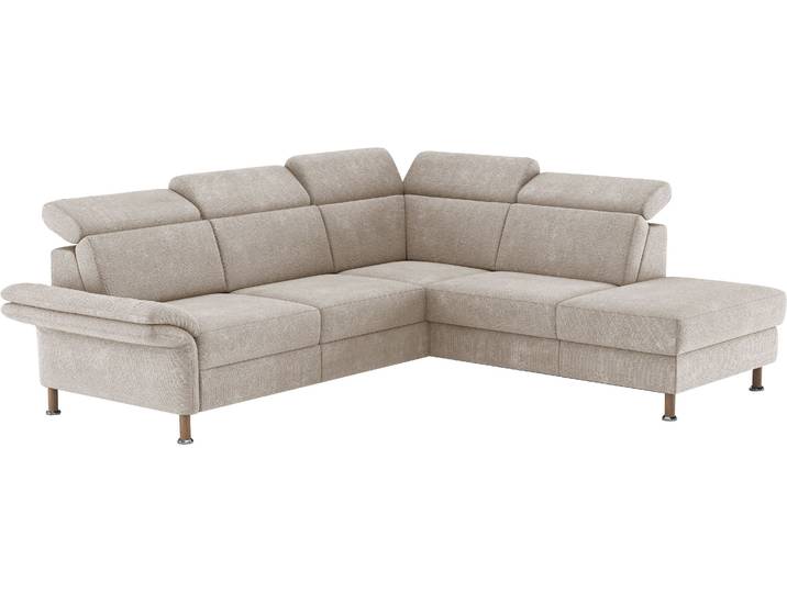 Ecksofa, 100% Polyester, Beige, 259×227 cm, Mit Relaxfunktion, Modern, Home-affaire