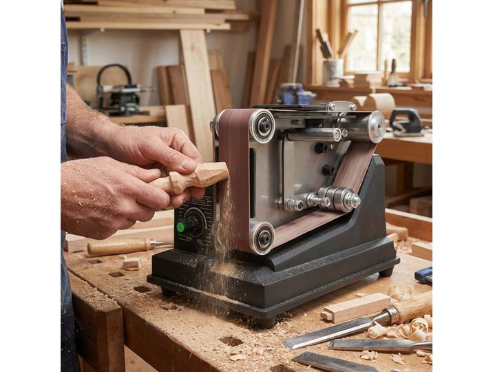 Ponceuse à bande mini Allsome, ponceuse électrique 180W avec 10 bandes abrasives 533*30mm, adaptée à la batterie Makita 18V