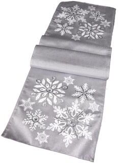 Manor Luxe Glistening Snow Table Runner