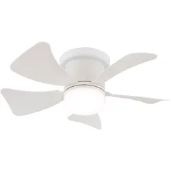LED Deckenventilator Ventilator Fernbedienung Tageslichtlampe Lüfter weiß Timer CCT, 10W 750lm warmweiß-kaltweiß, D 40,6 cm