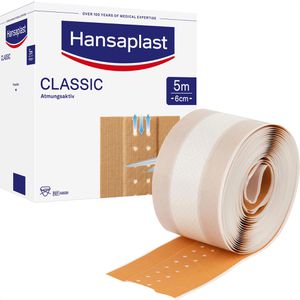 Hansaplast Pflaster Classic, 1 Rolle, atmungsaktiv, 5m x 6cm