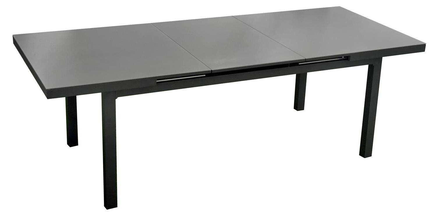 Gartentisch Boston ausziehbar 180-240 cm Aluminium Sicherheitsglas Esstisch