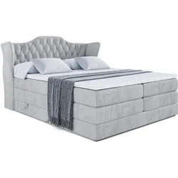 BOXSPRINGBETT VILA KING - 160x200 - H3/H4 - Hellgrau